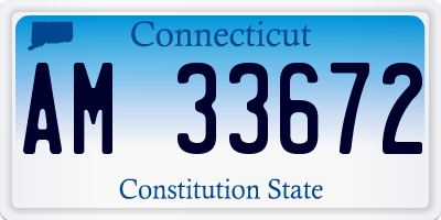 CT license plate AM33672