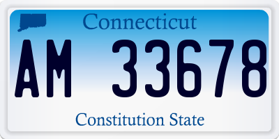 CT license plate AM33678