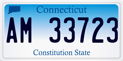 CT license plate AM33723