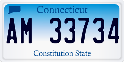 CT license plate AM33734