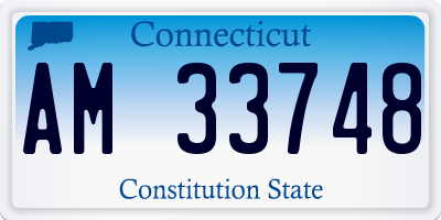 CT license plate AM33748
