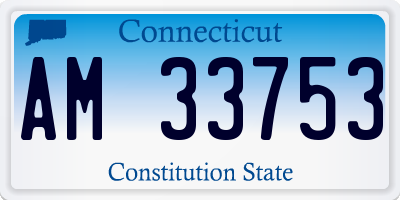 CT license plate AM33753