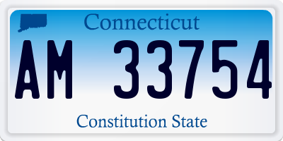 CT license plate AM33754