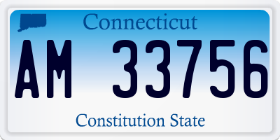 CT license plate AM33756