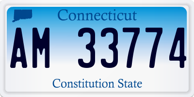 CT license plate AM33774