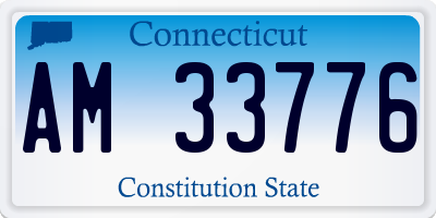 CT license plate AM33776