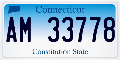 CT license plate AM33778