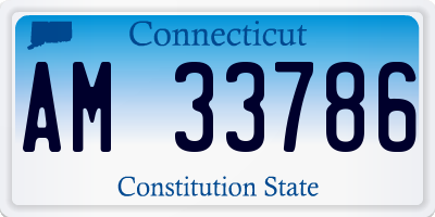 CT license plate AM33786