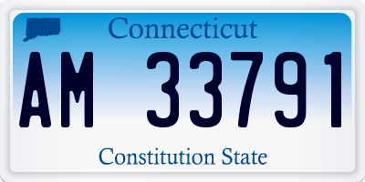 CT license plate AM33791
