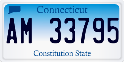 CT license plate AM33795
