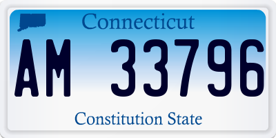 CT license plate AM33796