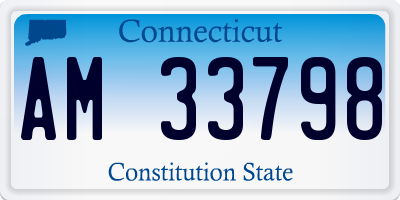 CT license plate AM33798