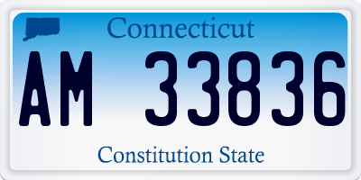 CT license plate AM33836