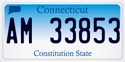 CT license plate AM33853