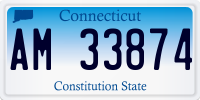 CT license plate AM33874