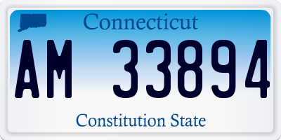 CT license plate AM33894
