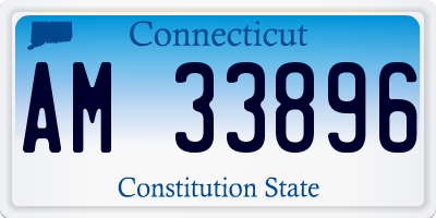 CT license plate AM33896