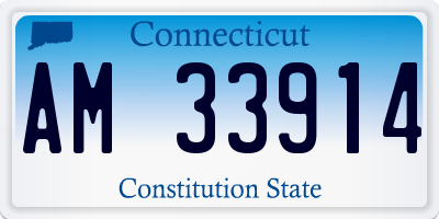 CT license plate AM33914