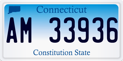 CT license plate AM33936