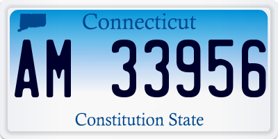 CT license plate AM33956