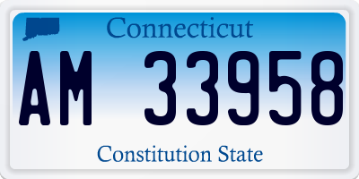CT license plate AM33958