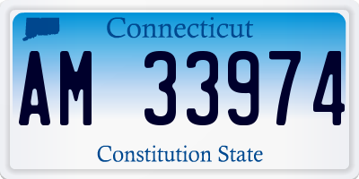 CT license plate AM33974