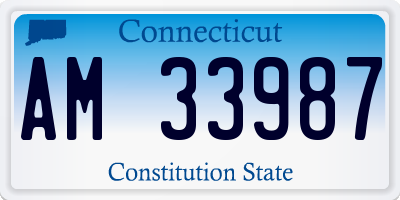 CT license plate AM33987