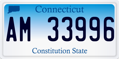 CT license plate AM33996