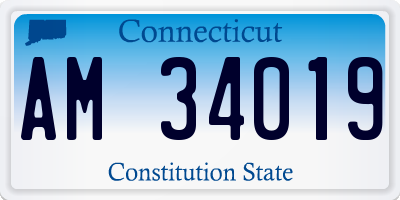 CT license plate AM34019