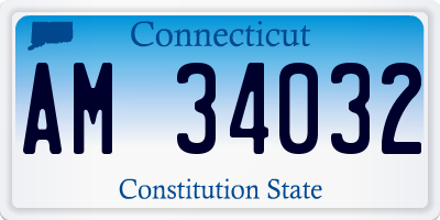 CT license plate AM34032