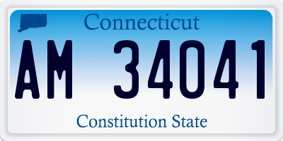CT license plate AM34041