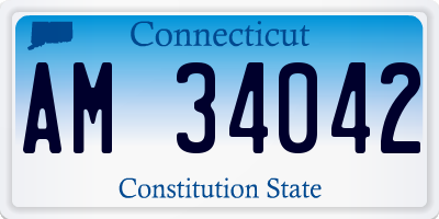 CT license plate AM34042