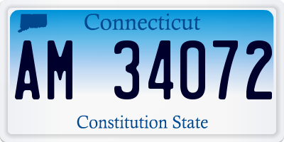 CT license plate AM34072