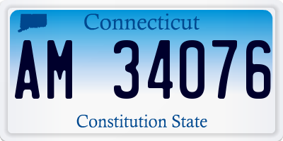 CT license plate AM34076