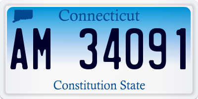 CT license plate AM34091