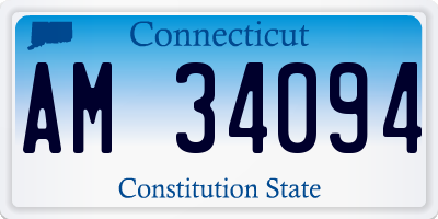 CT license plate AM34094
