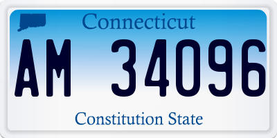 CT license plate AM34096