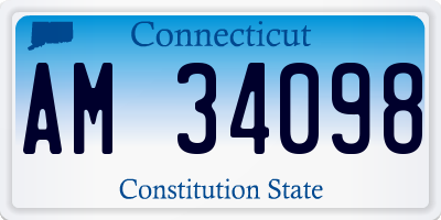 CT license plate AM34098