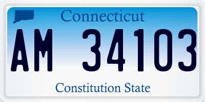 CT license plate AM34103
