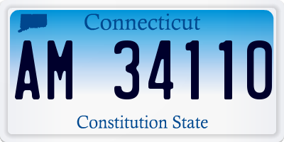CT license plate AM34110