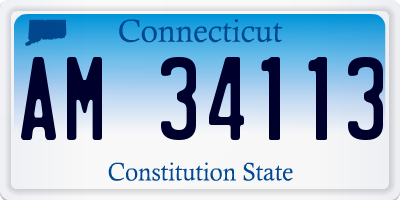 CT license plate AM34113