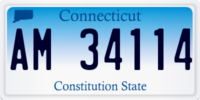 CT license plate AM34114