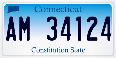CT license plate AM34124