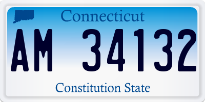 CT license plate AM34132