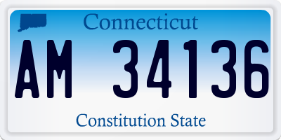 CT license plate AM34136