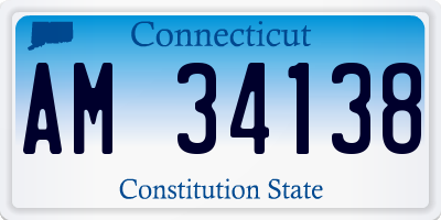 CT license plate AM34138