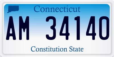 CT license plate AM34140