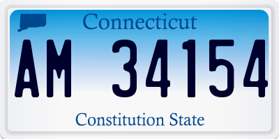 CT license plate AM34154
