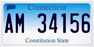 CT license plate AM34156