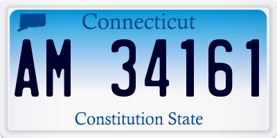 CT license plate AM34161